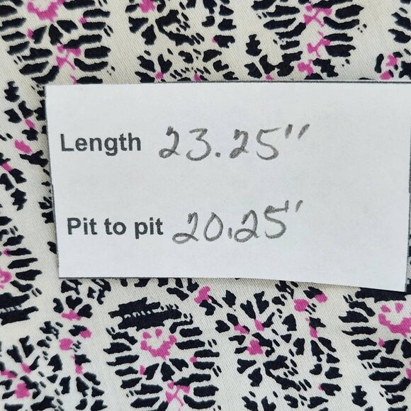 Gap Black and White Print Button Down Blouse Size Medium Gap Cotton Blouse - Picture 9 of 9